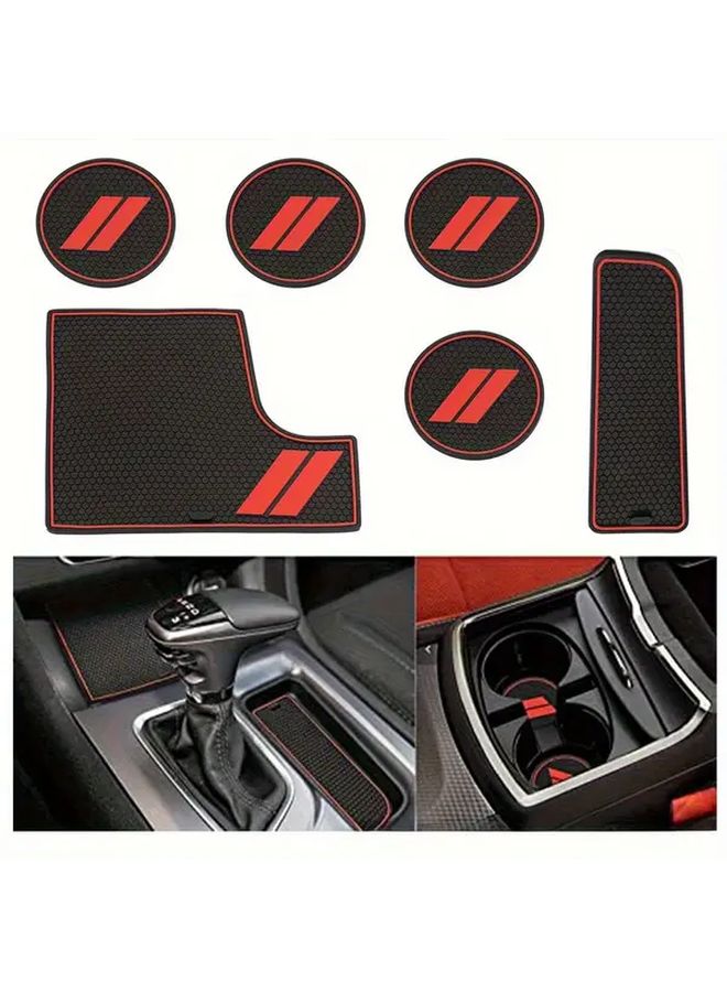 6pcs Fit Cup Holder Mat Door Handle Storage Protector for Dodge Charger 2015 2020 - Image 3