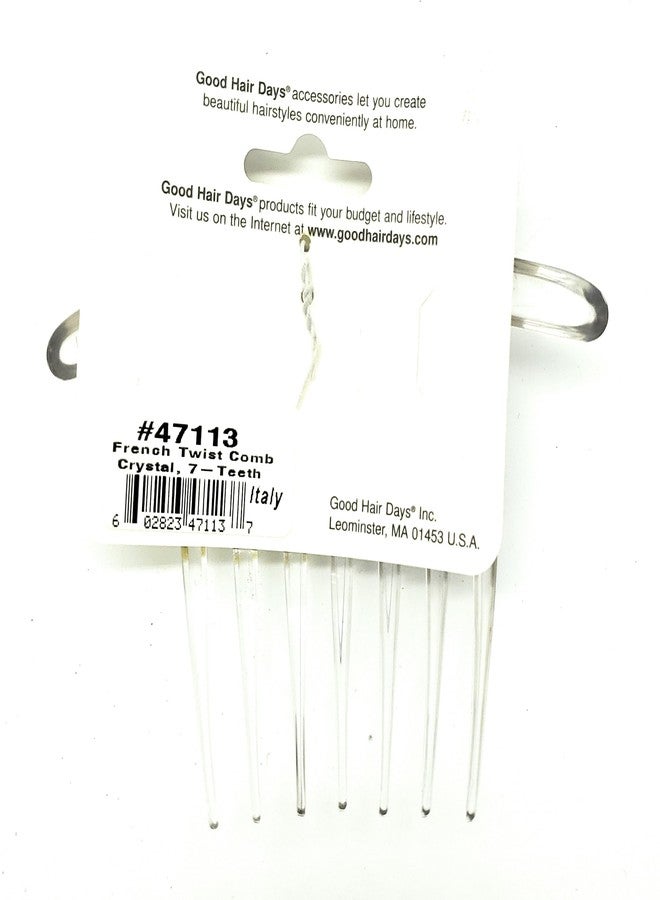 Good Hair Days French Twist Comb - 7‑Tooth Curved Styling Comb for Elegant Updos, Bridal Jewelry & Hair Pin Accessories in Daily & Wedding - Crystal - Image 2