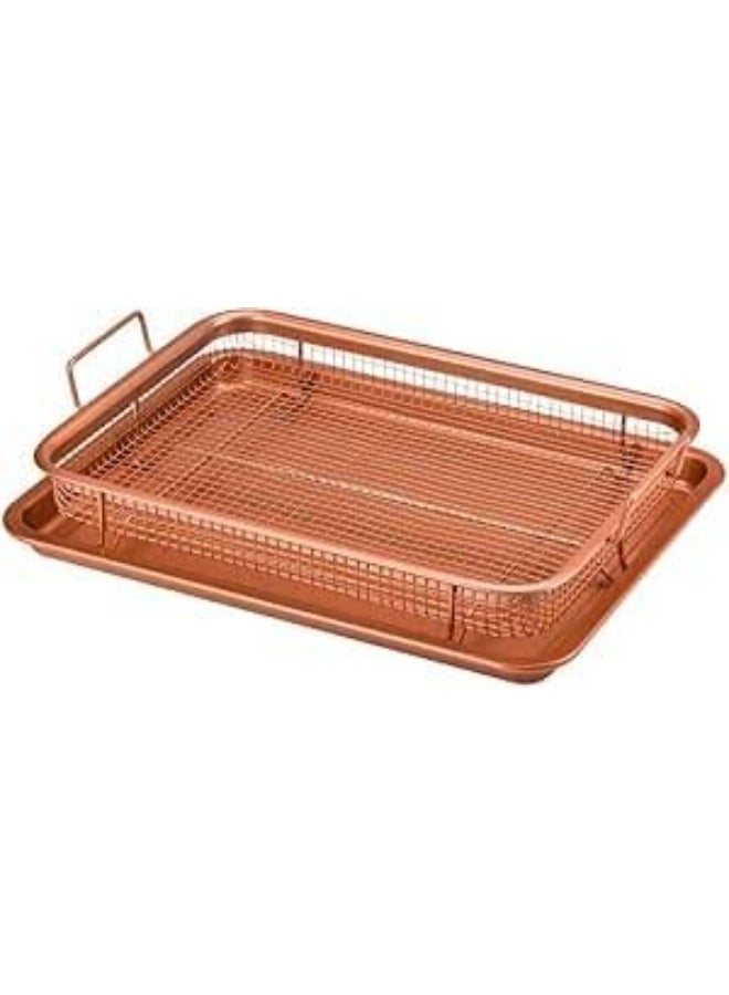 2 in 1 Rectangular Roasting and Oil Draining Tray – Practical Multi-Purpose Tray for Oven, Roasting and Serving (S) - Image 1