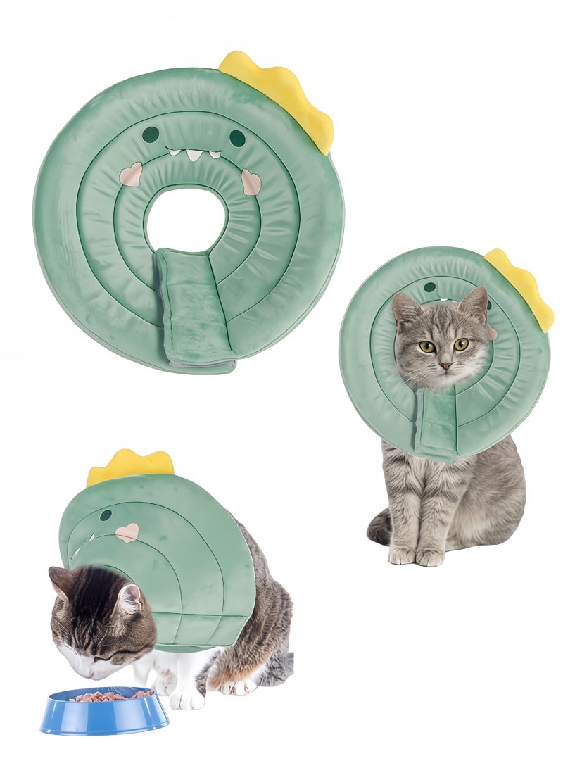Cat Cone Collar Cute Cat Recovery Collar Soft E-Collar Adjustable Cat Cones to Stop Licking Comfortable Breathable Lightweight Neck Cone for Cats Kittens Pet After Surgery - Image 1