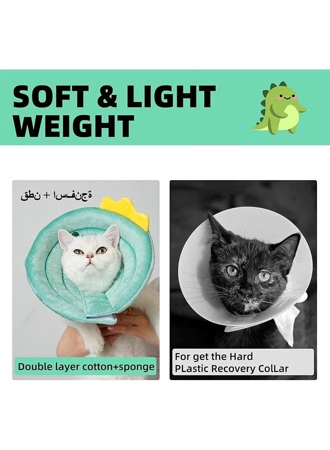 Cat Cone Collar Cute Cat Recovery Collar Soft E-Collar Adjustable Cat Cones to Stop Licking Comfortable Breathable Lightweight Neck Cone for Cats Kittens Pet After Surgery - Image 5