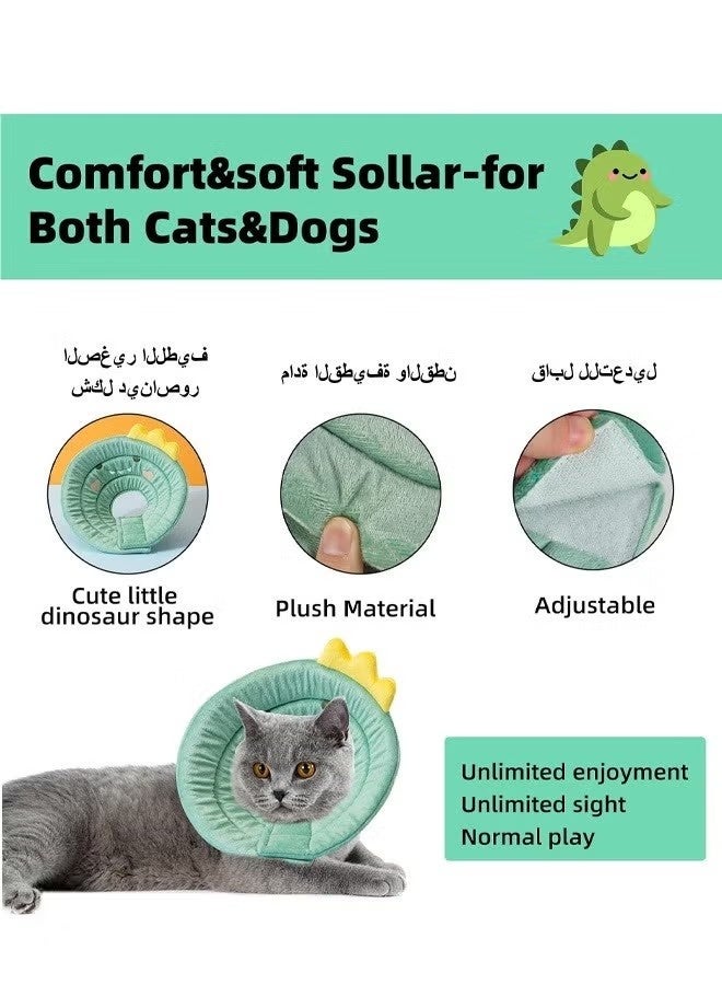Cat Cone Collar Cute Cat Recovery Collar Soft E-Collar Adjustable Cat Cones to Stop Licking Comfortable Breathable Lightweight Neck Cone for Cats Kittens Pet After Surgery - Image 3