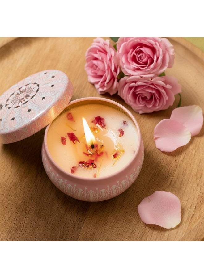 zoba Decorative scented candle in a round metal box with a lid, suitable for home, office, and gifts. Multiple fragrances - 1 piece - Image 2