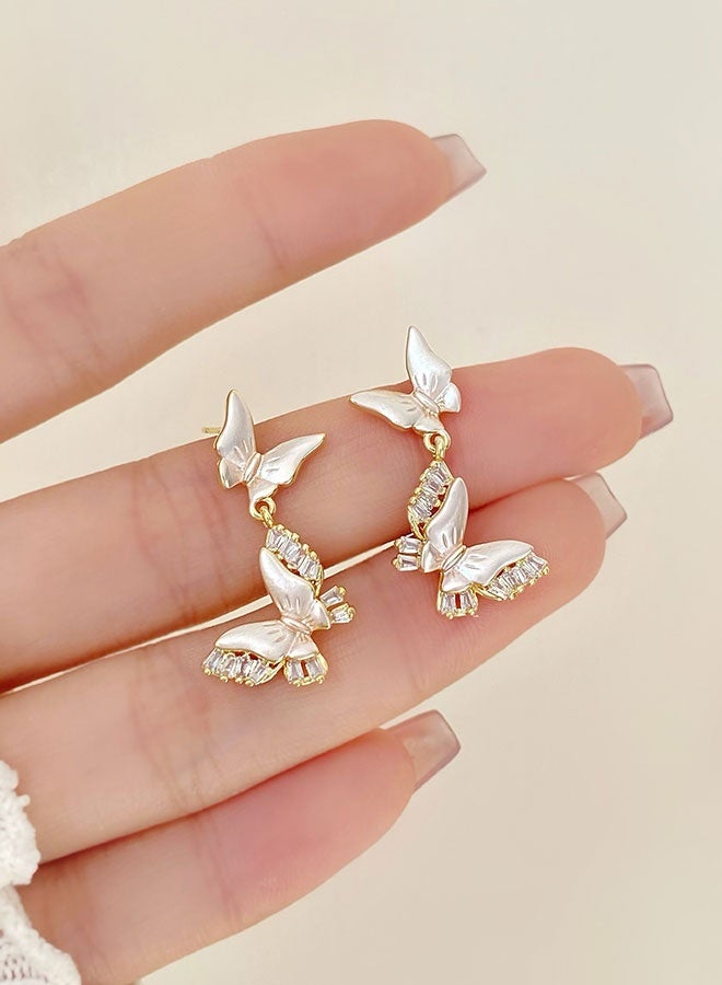 TUNKE Gold Butterfly Earrings ,Elegant & Luxurious, Versatile Chic ,Delicate Statement Jewelry - Image 5