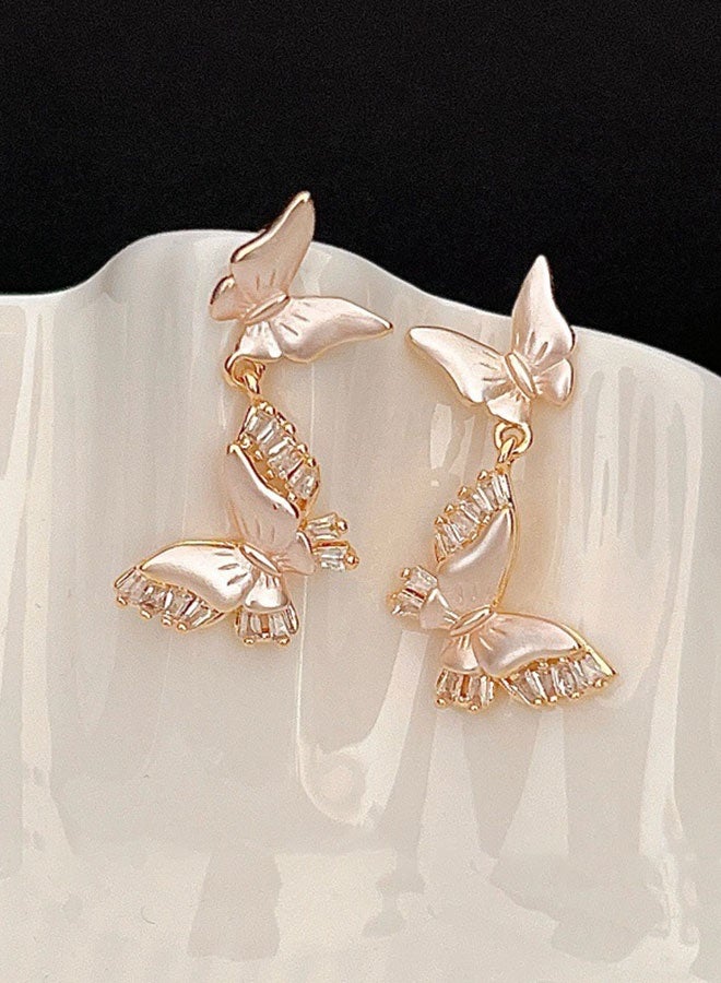 TUNKE Gold Butterfly Earrings ,Elegant & Luxurious, Versatile Chic ,Delicate Statement Jewelry - Image 3