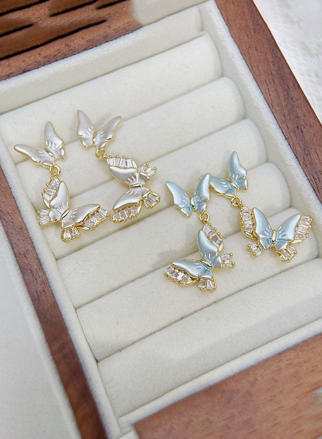 TUNKE Gold Butterfly Earrings ,Elegant & Luxurious, Versatile Chic ,Delicate Statement Jewelry - Image 1