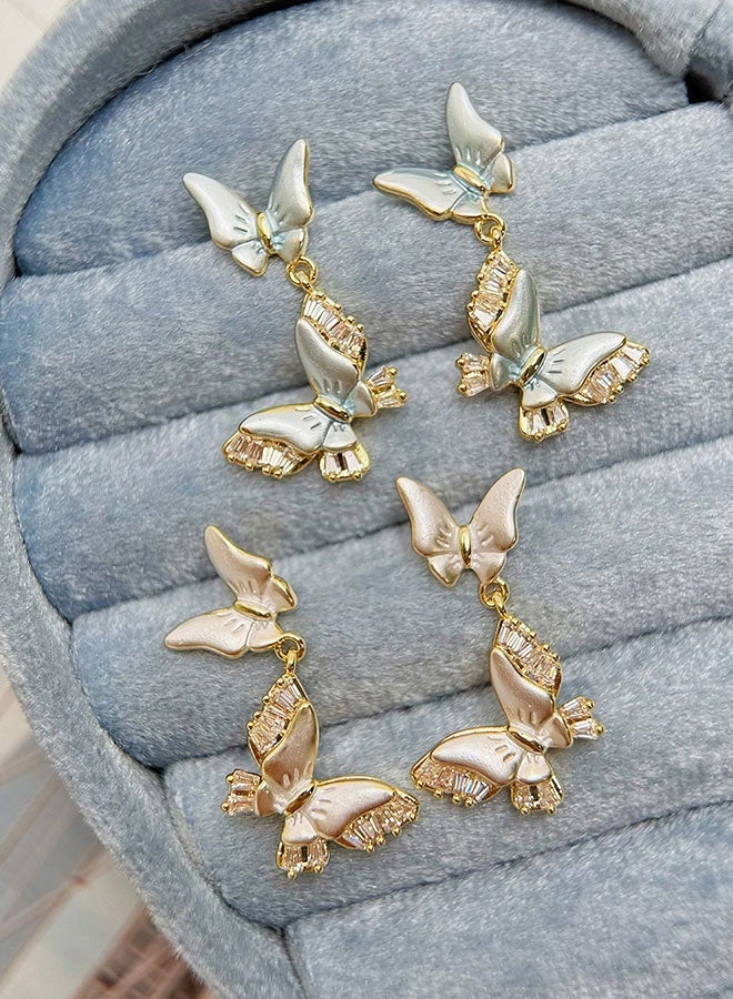 TUNKE Gold Butterfly Earrings ,Elegant & Luxurious, Versatile Chic ,Delicate Statement Jewelry - Image 2