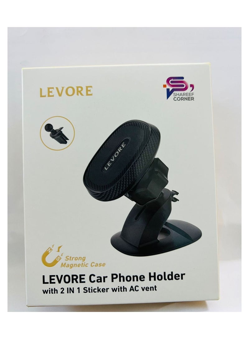 ليفور LEVORE حامل هاتف للسيارة مع ملصق 2 في 1 مع فتحة تهوية للتيار المتردد - Image 2