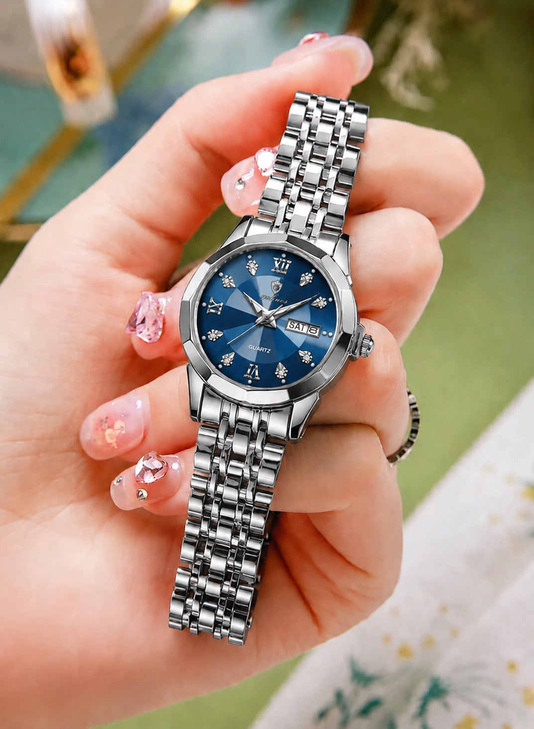 Women's Watch, Top Brand Luxury Stainless Steel Band Water Resistant Quartz Analog Classic Ladies Wrist Watch - 27mm - Mother or Girlfriend Gift