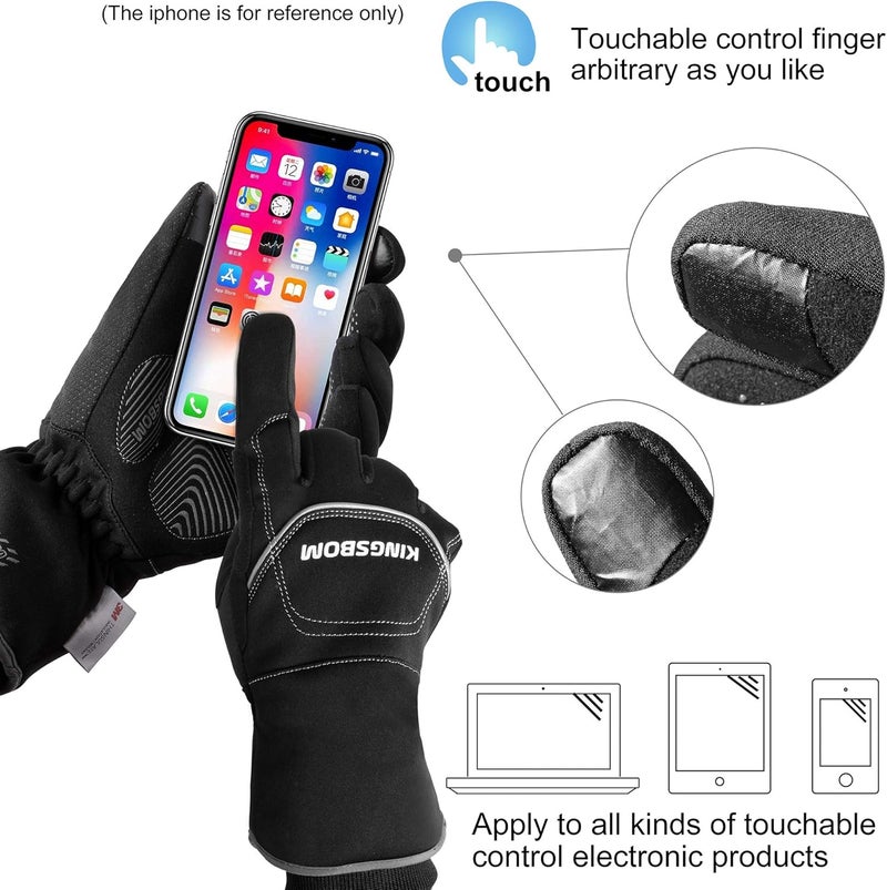 KINBOM -40F° Waterproof & Windproof Thermal Gloves - 3M Thinsulate Winter Touch Screen Warm Gloves - for Cycling,Riding,Running,Outdoor Sports - for Women and Men - Image 5