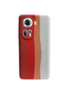 Cover Compatible with Luxury Colorful Silicone Phone Cover for Oppo Reno 11 5G (Orange @ White)