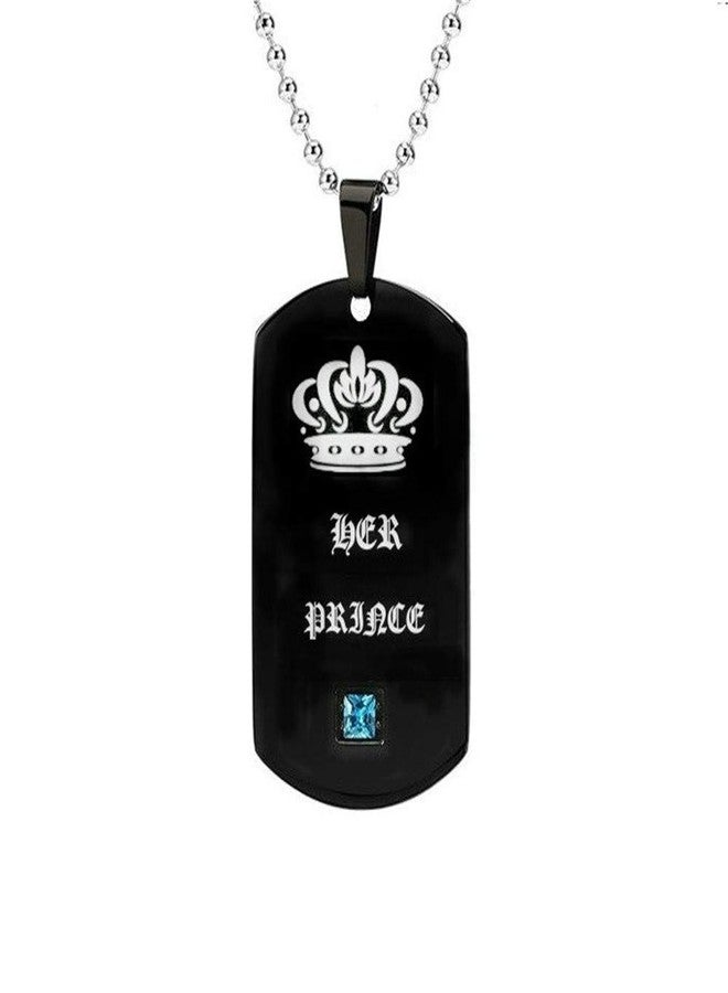 Uloveido His Princess Her Prince Crown Pendants Matching Couples Dog Tag Necklace Hip Hop Military Army Style Jewelry - Image 4