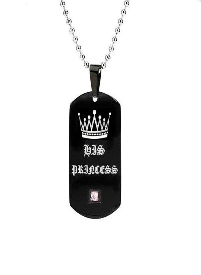 Uloveido His Princess Her Prince Crown Pendants Matching Couples Dog Tag Necklace Hip Hop Military Army Style Jewelry - Image 3