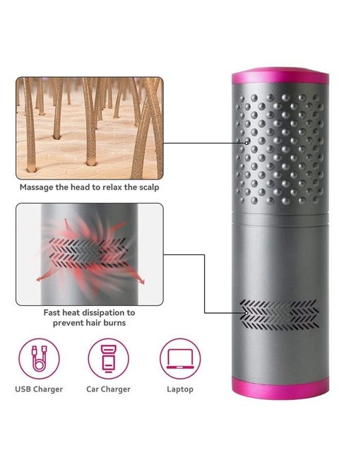 Cordless Auto Curler, Auto Curlers Wand , Auto Hair Curler with LCD Temperature Display and Timer, Auto Shut-Off Portable Curling Wand,USB Rechargeable Travel Curling Iron(Gray)