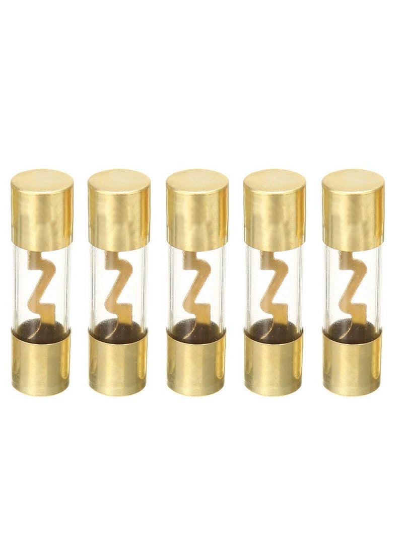 ESUPPORT ESUPPORT 5 X 60A AGU Fuse 10X38mm Car Audio Power Safety Protect Glass Tube Gold Plated Radio Refit AMP Amplifier  - Image 1