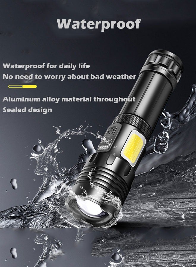 7-Speed Adjustable Long-Lasting Strong Light Flashlight, Type C Rechargeable Outdoor Fluorescent Zoom Flashlight - Image 5