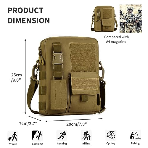 Wowelife Small Canvas Messenger Bag - Classic Vintage Shoulder Bag in Coyote Brown - Multi-Function Casual Pack for Travel & Carry - Image 3