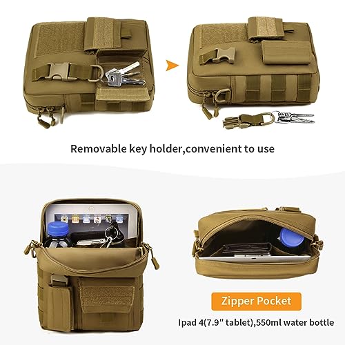 Wowelife Small Canvas Messenger Bag - Classic Vintage Shoulder Bag in Coyote Brown - Multi-Function Casual Pack for Travel & Carry - Image 5