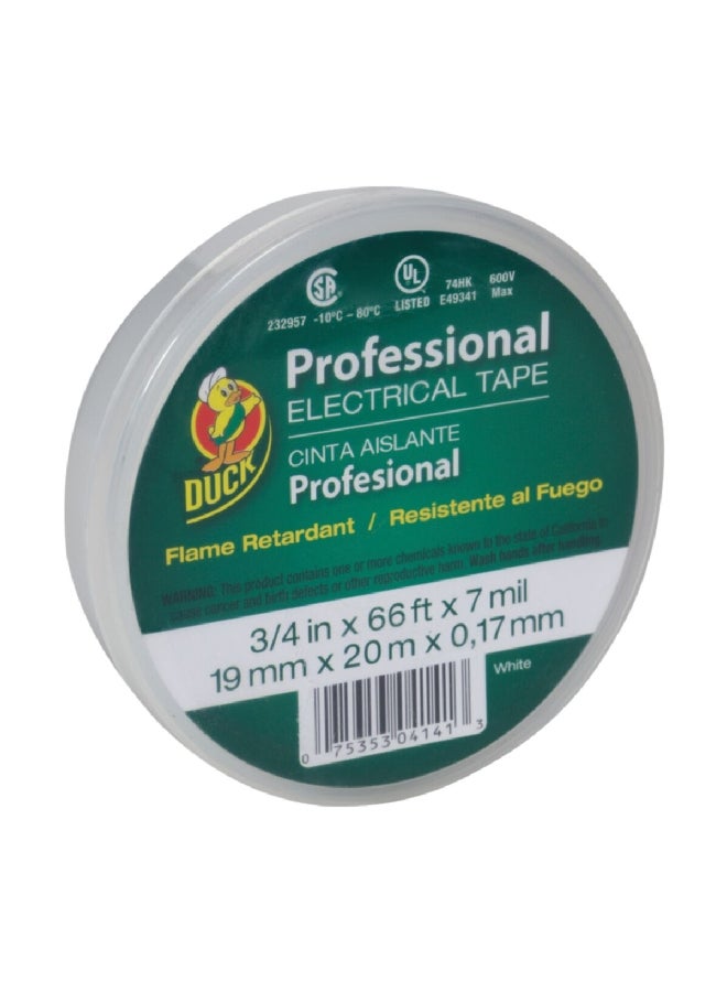 Duck Professional Electrical Tape White 3/4 Inch x 66ft 300877 - Image 1