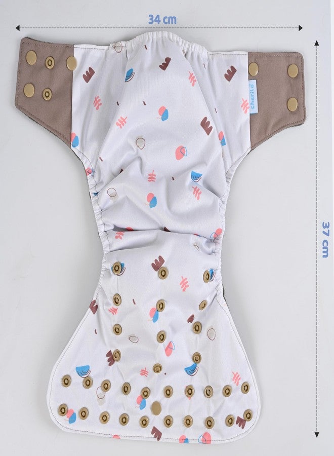 Cherilo حفاضات شيريلو القماشية القابلة لإعادة الاستخدام للأطفال حديثي الولادة من عمر 0 إلى 3 سنوات، مانعة للتسرب، قابلة للغسل، لا تسرب جانبي، حفاضات جيب قابلة للتعديل بمقاس حر (حفاضات بنمط بوهو للأطفال + حشوة واحدة) - Image 2