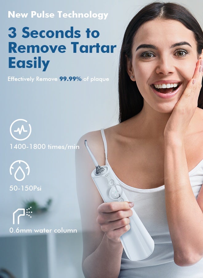 Bezvoi Water Dental Flosser Cordless: Water Floss Teeth Pick LED Display 5 Modes, 300ML Water Tank, IPX7 Waterproof Portable Oral Irrigator with 6 Jet Tips for Travel, Home - Image 2