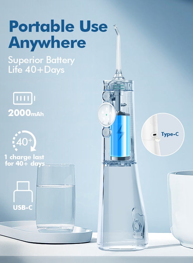 Bezvoi Water Dental Flosser Cordless: Water Floss Teeth Pick LED Display 5 Modes, 300ML Water Tank, IPX7 Waterproof Portable Oral Irrigator with 6 Jet Tips for Travel, Home - Image 4