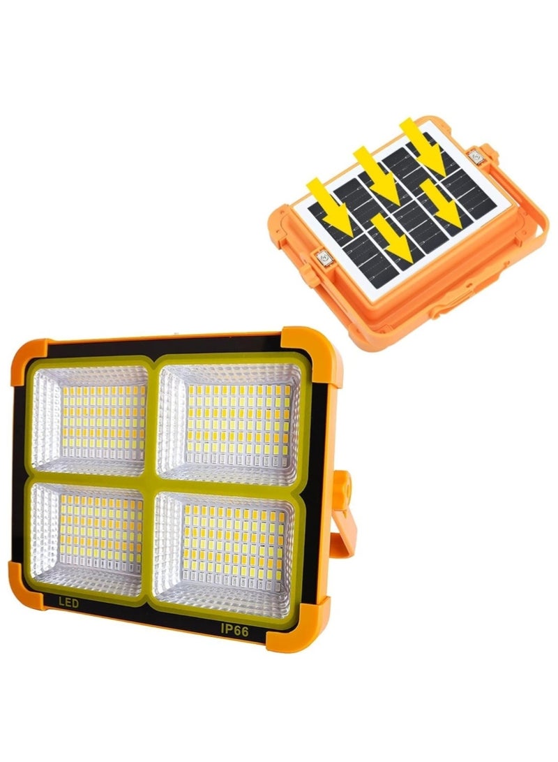 Solar LED Work Lights, IP66 Rechargeable Portable USB Flood Light 4 Modes Security Job Site Lighting Waterproof for Outdoor Camping Fishing Hiking Car Repairing Emergency - Image 1