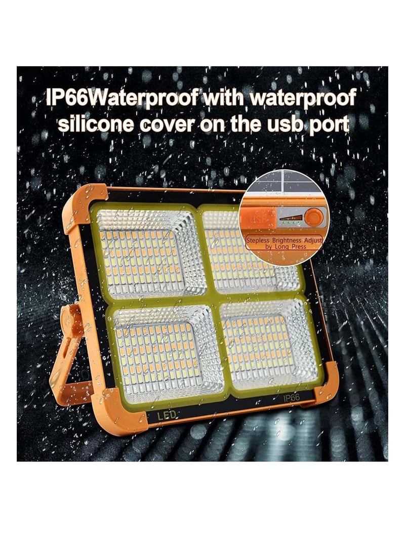 Solar LED Work Lights, IP66 Rechargeable Portable USB Flood Light 4 Modes Security Job Site Lighting Waterproof for Outdoor Camping Fishing Hiking Car Repairing Emergency - Image 3