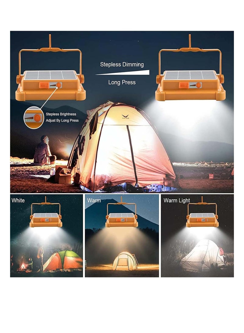 Solar LED Work Lights, IP66 Rechargeable Portable USB Flood Light 4 Modes Security Job Site Lighting Waterproof for Outdoor Camping Fishing Hiking Car Repairing Emergency - Image 2