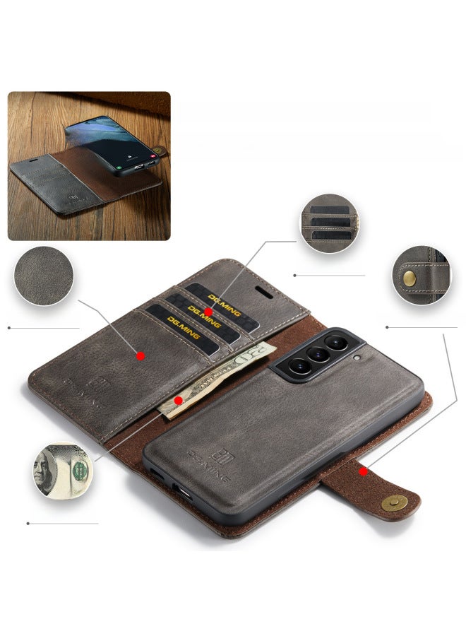 For Samsung S23 High-end Craft Protective Case S22 Two-in-One Phone Case S21 Ultra Split Leather Case-Color:Red-Applicable Model:A13 5G