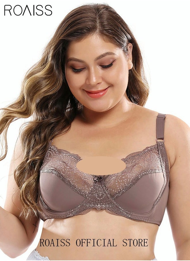 Plus Size Women's Lace Bra Push Up Daily Underwire Ultra Thin Three-quarter Cup Bras Leisure Comfort Soft Breathable Underwear See-through Lingerie Brown - pzsku/ZEBCB1760467A0EAACC3CZ/45/_/1729500431/3f63c0ea-d441-4094-a71a-8bde5b334989