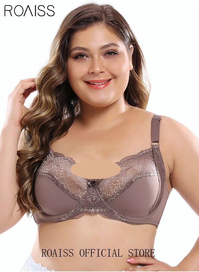 Plus Size Women's Lace Bra Push Up Daily Underwire Ultra Thin Three-quarter Cup Bras Leisure Comfort Soft Breathable Underwear See-through Lingerie Brown - pzsku/ZEBCB1760467A0EAACC3CZ/45/_/1729500514/ee288754-8ceb-4660-a18b-b9e926ba9a90