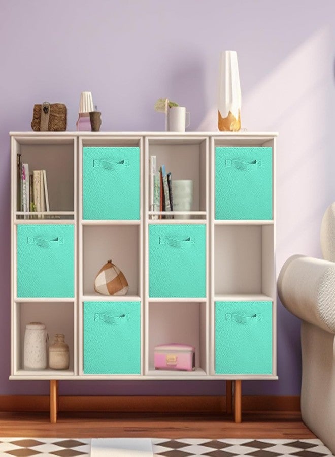 PowerKing Collapsible Storage Cubes with Handles, Fabric Foldable Bins for Closet Shelves, Durable Organization Storage Bins, 10.5'' x 11'' x 10.5'' (New Green, 6Pack) - Image 2