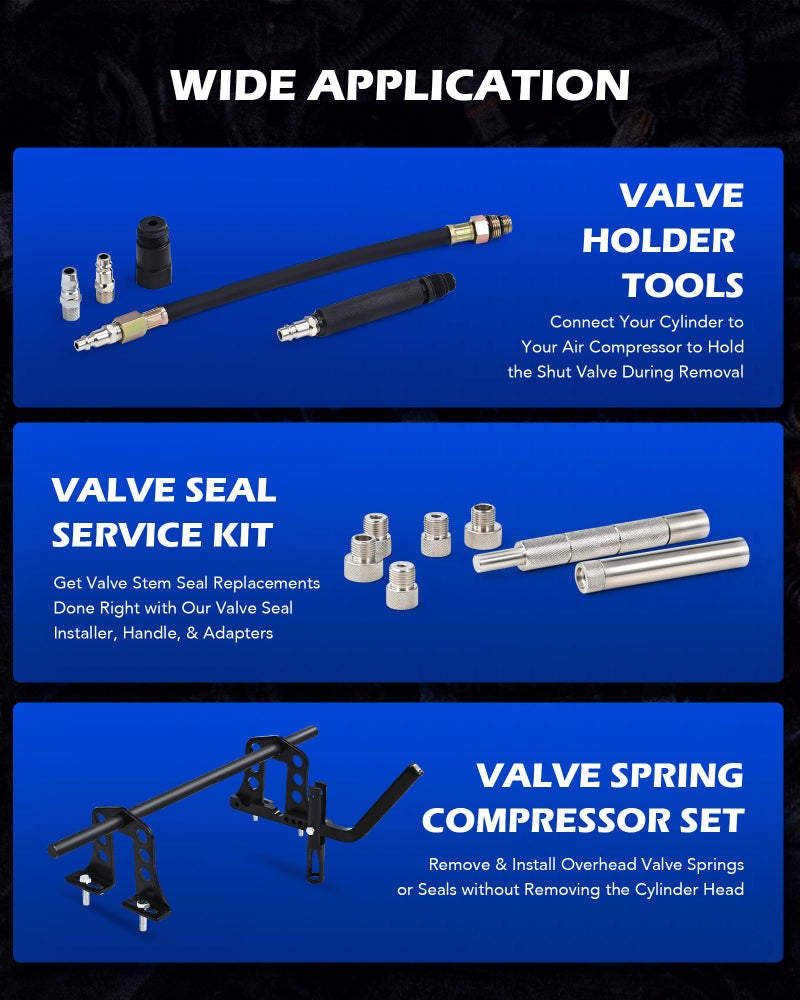 Orion Motor Tech Valve Spring Compressor, Universal Overhead Engine Valve Spring Remover and Installer OHV OHC Compressor Tool, Valve Stem Tool Valve Holder Tool Valve Keeper Remover and Installer - Image 3