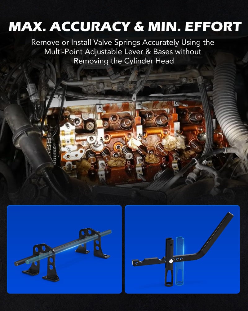 Orion Motor Tech Valve Spring Compressor, Universal Overhead Engine Valve Spring Remover and Installer OHV OHC Compressor Tool, Valve Stem Tool Valve Holder Tool Valve Keeper Remover and Installer - Image 5