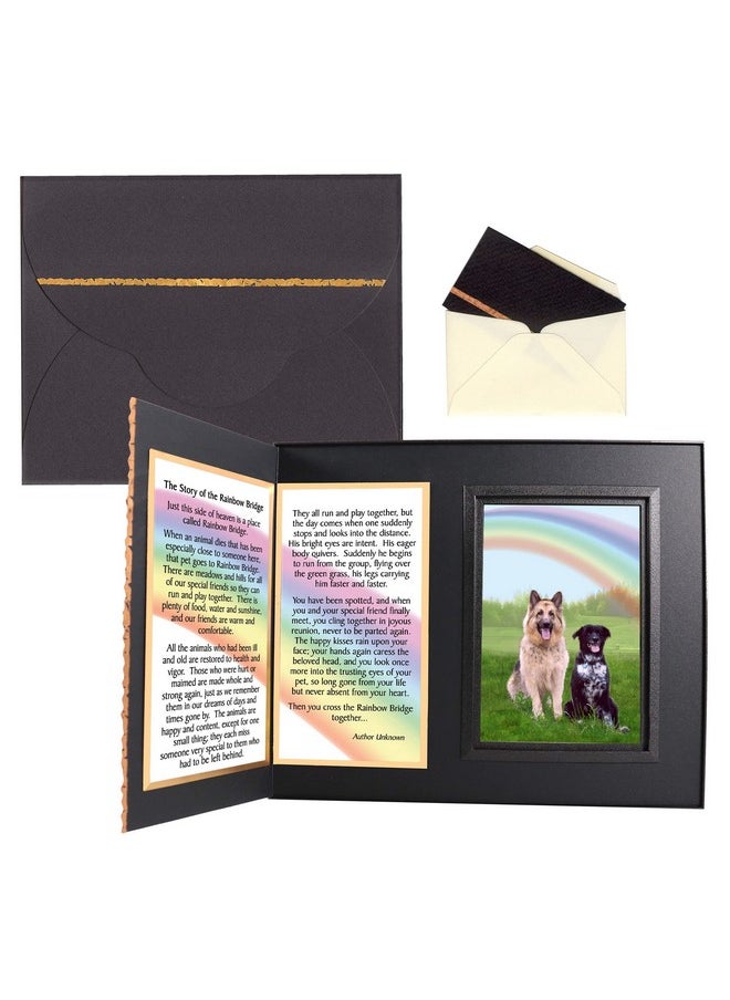 Expressly Yours! Photo Expressions Pet Lover Remembrance Gift Rainbow Bridge Poem Pet Memorial Picture Frame Keepsake And Sympathy Gift Package, Black With Copper Foil Accents (Black)  - Image 1