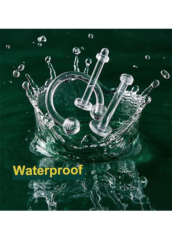 60pcs Clear Piercing Retainers for Surgery Bioflex Nose Rings Belly Rings Septum Eyebrow Lip Cartilage Tragus Earring Retainer Industrial Bar Plastic Piercing Jewelry for Work - Image 5