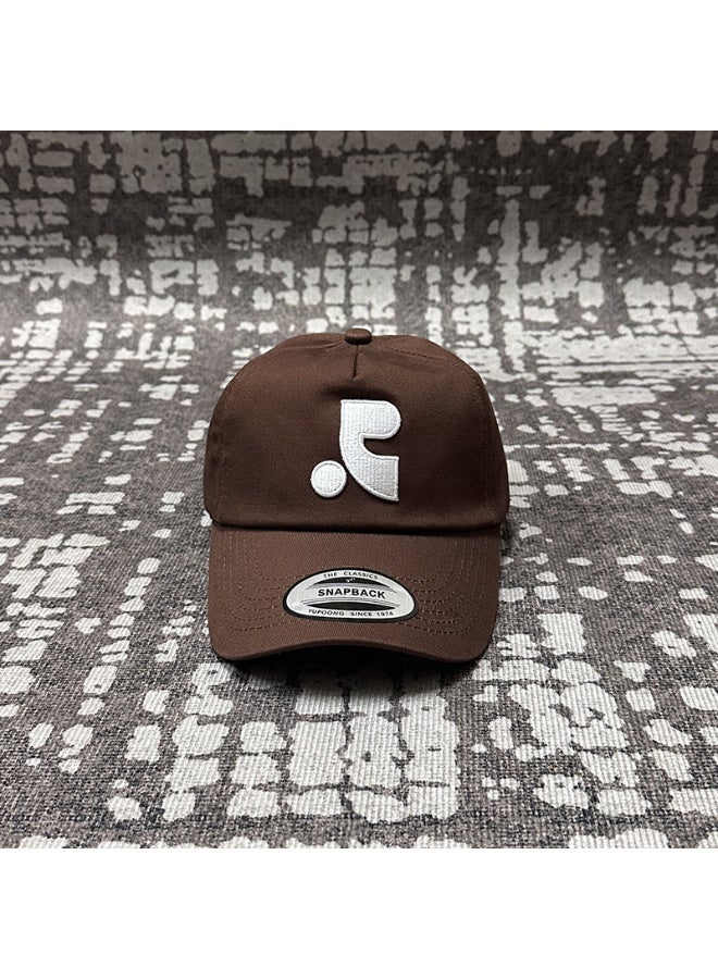 R&R Rest & Recreation R Logo Snapback Cap, Brown - Celebrity Style Trendy Hat & Casual Streetwear Must-Have