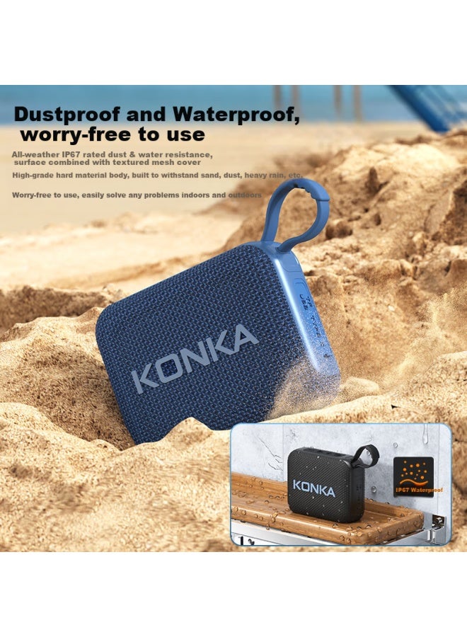 KONKA Kf12 Outdoor Portable Bluetooth Speaker, Subwoofer, Square Dance Wireless Surround, Camping Mini Speaker, Stereo Sound, Home Desktop, Card Slot - Image 3