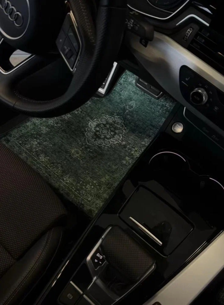 طقم سجادة سيارة من 4 قطع لجميع أنواع السيارات مصنوع من قماش قطيفة ، الضهر DOTS مانع للانزلاق ، سهل التنظيف يمكن غسل بسهولة - Image 2