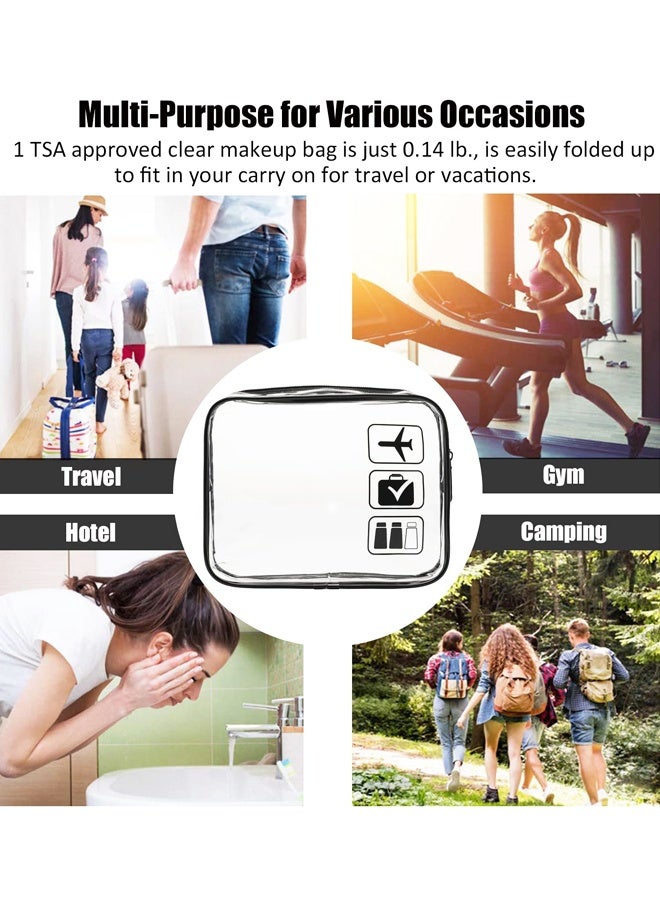 3PCS Clear TSA  Approved Toiletry Bag, Quart Size Travel Makeup Cosmetic Bag for Airport Carry On - Image 5