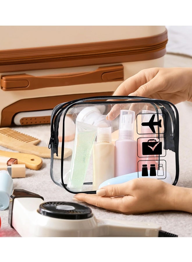 3PCS Clear TSA  Approved Toiletry Bag, Quart Size Travel Makeup Cosmetic Bag for Airport Carry On - Image 4