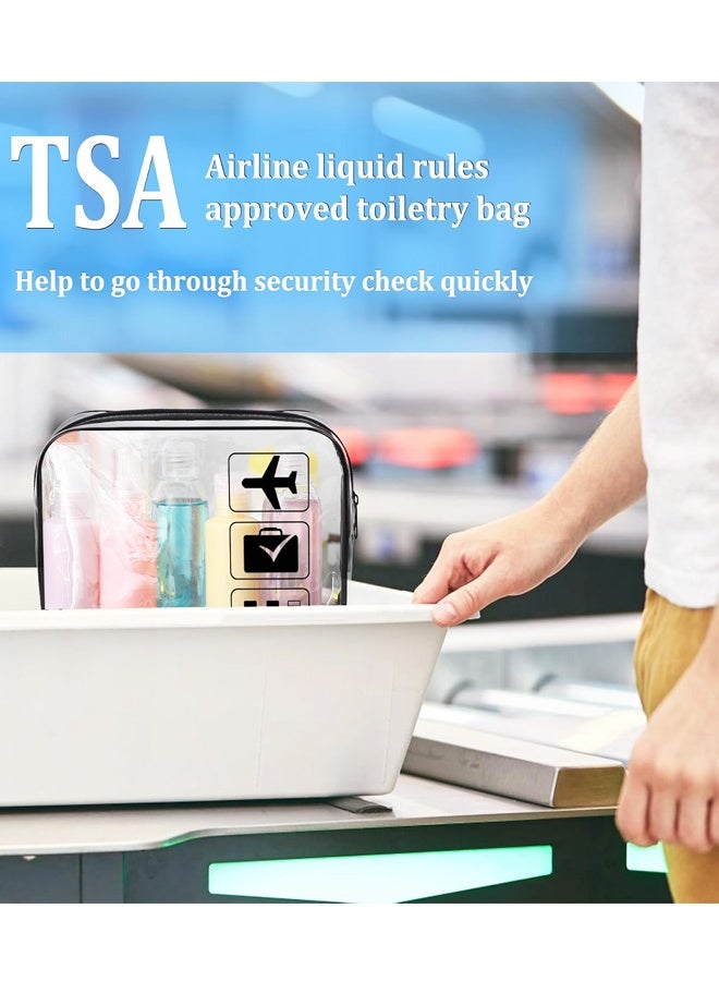 3PCS Clear TSA  Approved Toiletry Bag, Quart Size Travel Makeup Cosmetic Bag for Airport Carry On - Image 3