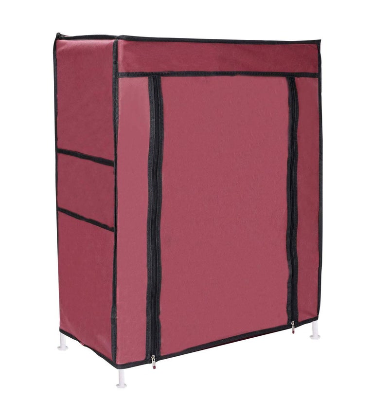 LookNSnap 4-Tiers Shoe Rack (Iron And Plastic) (Fabric Shelves) (Maroon) - Image 3