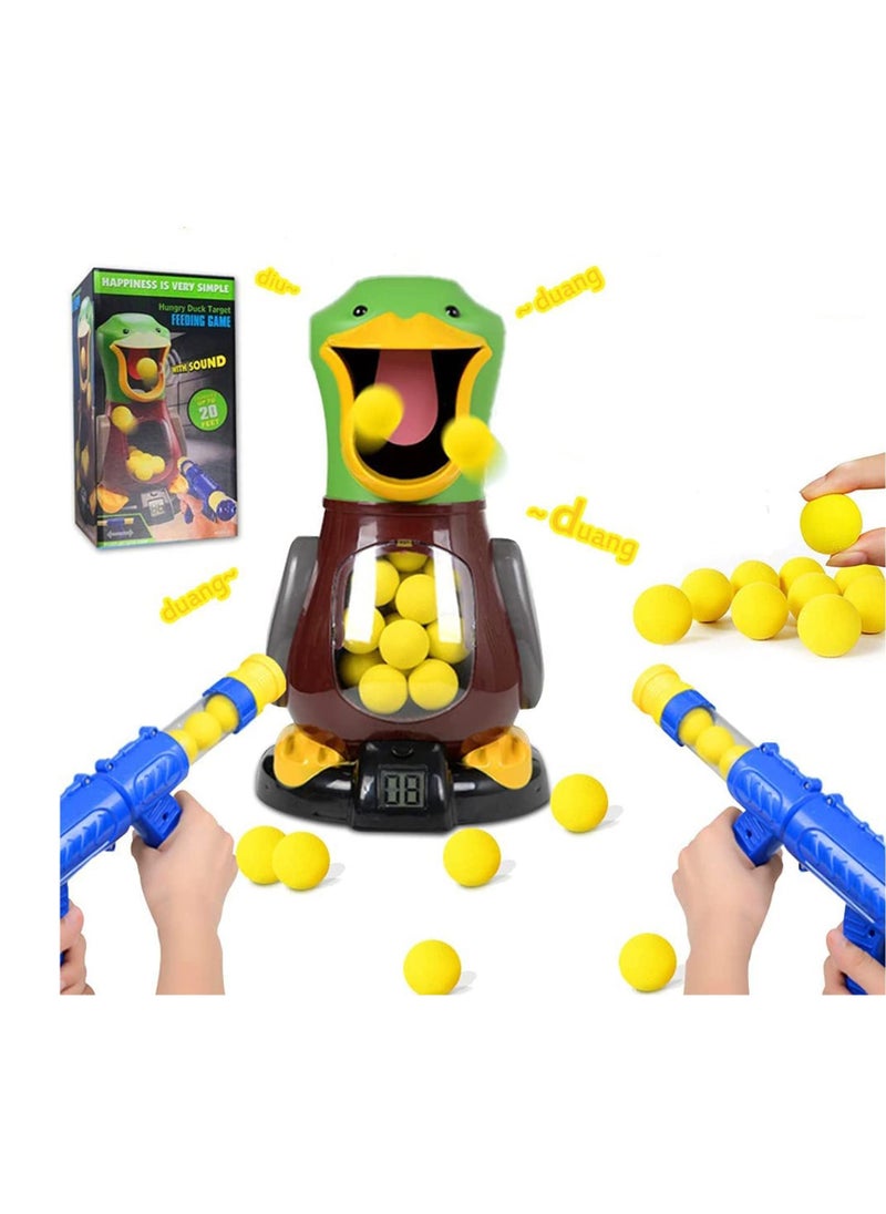 MIXDE - Target Shooting Games Toy Guns for Kids, Shooting Game Gifts for 4 5 6 7 8 9 Year Old, Toy Guns with Air Pump Guns, Party Toys with LCD Score Record, 24 Soft Foam Balls (Duck Shooting Game) - Image 1