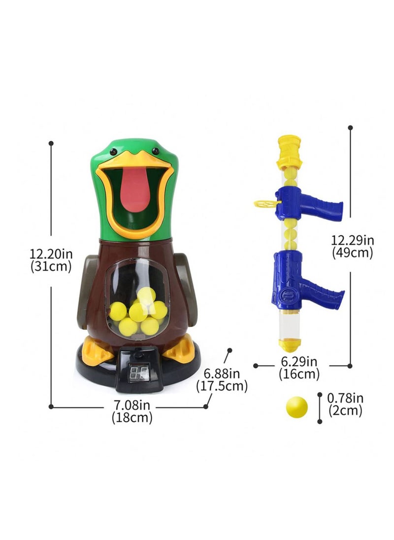 MIXDE - Target Shooting Games Toy Guns for Kids, Shooting Game Gifts for 4 5 6 7 8 9 Year Old, Toy Guns with Air Pump Guns, Party Toys with LCD Score Record, 24 Soft Foam Balls (Duck Shooting Game) - Image 1