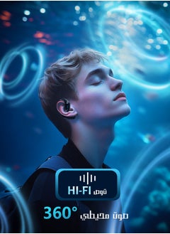 Litus Bluetooth Headphones Litus,Ultra-Comfort,Lightweight Design,Open-Ear headphones with 36-Hour Playtime,Bluetooth Wireless Earphones BT5.3,IPX5 Waterproof,LED Display,HiFi Sound,Clear Calls,for Music,workout Sports and Calls  - Image 2
