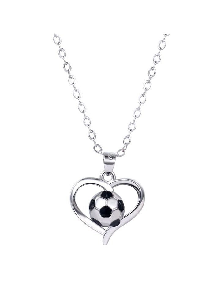 Soccer Ball Necklace Pendant for Girls Sports Jewelry Soccer Cross Necklace for Boys Soccer Player Gifts  - Image 1