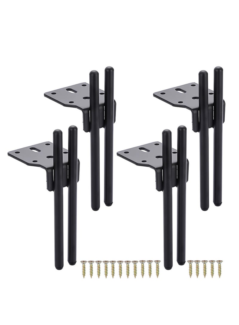 4pcs Modern Black Iron Furniture Support Legs, Metal Feet for Diy TV Cabinet, Ottoman, Cupboard, Sofa and More, 15cm - Image 1