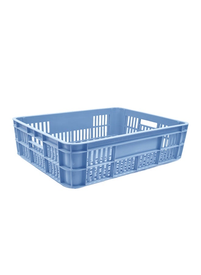 حلول أخلاقية Bakery Crate Storage Crate Storage Box Organizer Bin Stackable Basket Heavy Duty Reinforced Walls Anti-Slip Grid Base UV Stabilized Fade-Resistant Easy Handling for Bakery Food Storage Transport – 800 x 600 x 180 mm 86 Liters (BLUE) 
